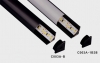 C003A-B Series 16x16mm LED Strip Channel - Black - Corner